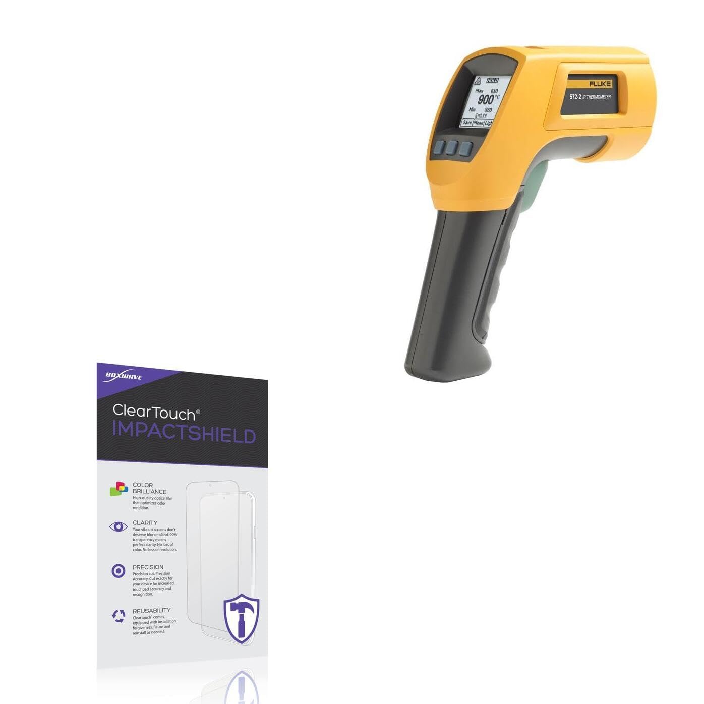 BoxWave Screen Protector Compatible with Fluke 572-2 - ClearTouch ImpactShield (2-Pack), Impenetrable Screen Protector Flexible Film