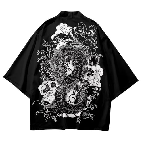 Image of LAI MENG FIVE CATS Women's Summer Cardigan Lightweight Kimono Floral Print Loose Cover up Casual Tops