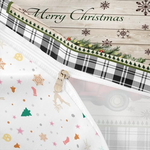 Linge de lit Noël enfants housse de couette rustique et 2 taies d'oreiller - 8