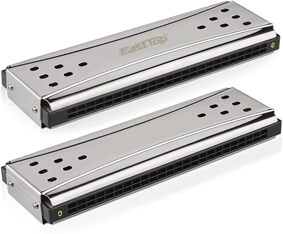 24 Hole Double Sided Dual Tone Harmonica C/G Key 2 in 1 Polyphonic Harmonica Professional Playing Mouth Organ Harmonica for Adult Beginners (24 Hole)