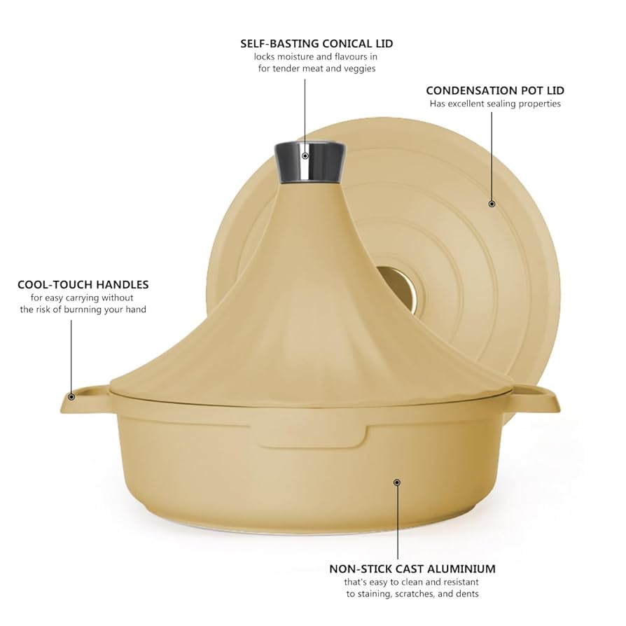 タジン鍋 Amazon | 蓋付きモロッコタジン鍋、28cmの大型美味しさ凝縮