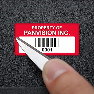 MyAssetTag Custom Asset Labels with Barcode | 0.75 x 1.5 100% Aluminum Foil Tags with High-Bond Acrylic Adhesive, Pack of 100, Made in USA