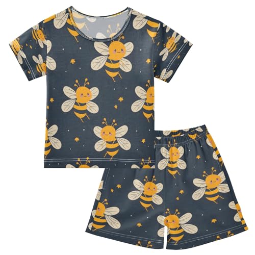 Honey Bee Kids Pjs Set Boys Girls Summer Short-Sleeve Sleepwear Pajamas 2PCS