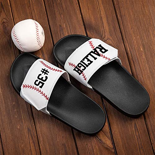 Custom Name & Number Sport Slides for Men Women, Indoor & Outdoor Beach Comfort Casual Sandals With Adjustable Upper2