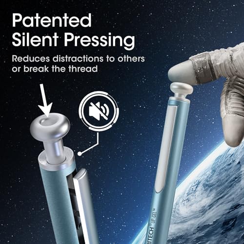 Image of WRITECH Gel Pens Fine Point: Premium Metal Barrel Retractable 0.7mm Black Ink Pen 2ct with 2 Refills No Smear & Bleed Quick Dry Smooth Writing Silent Click Luxury Up-Gel