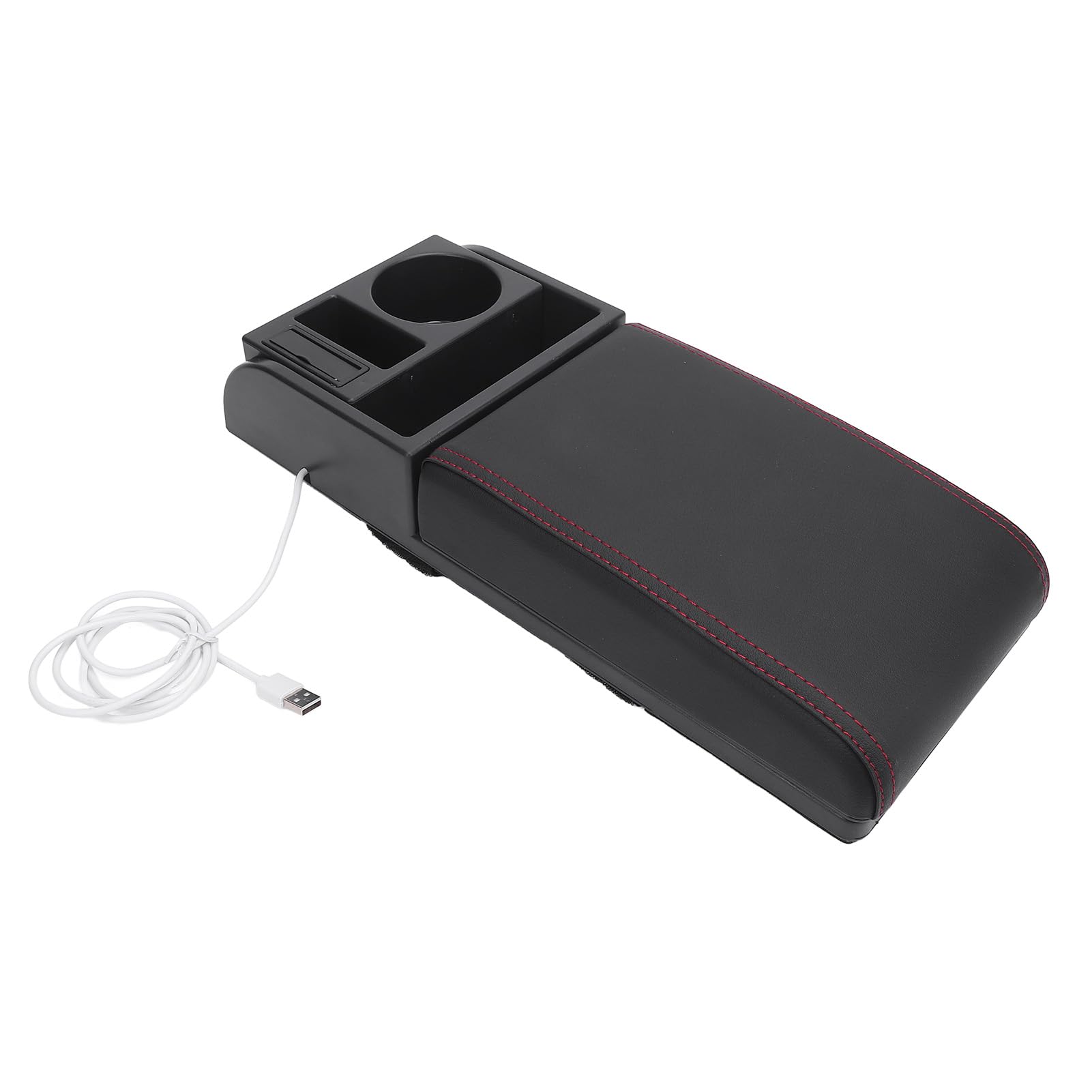 Funda para Consola Central, Funda de Protección Integral para Coche, Cojín para Reposabrazos de Coche Fácil de Limpiar con Bolsa de Almacenamiento con Portavasos USB, Ideal para la Mayoría