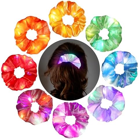 JIZZU 8 Pcs LED Luminous Hair Bands Cover