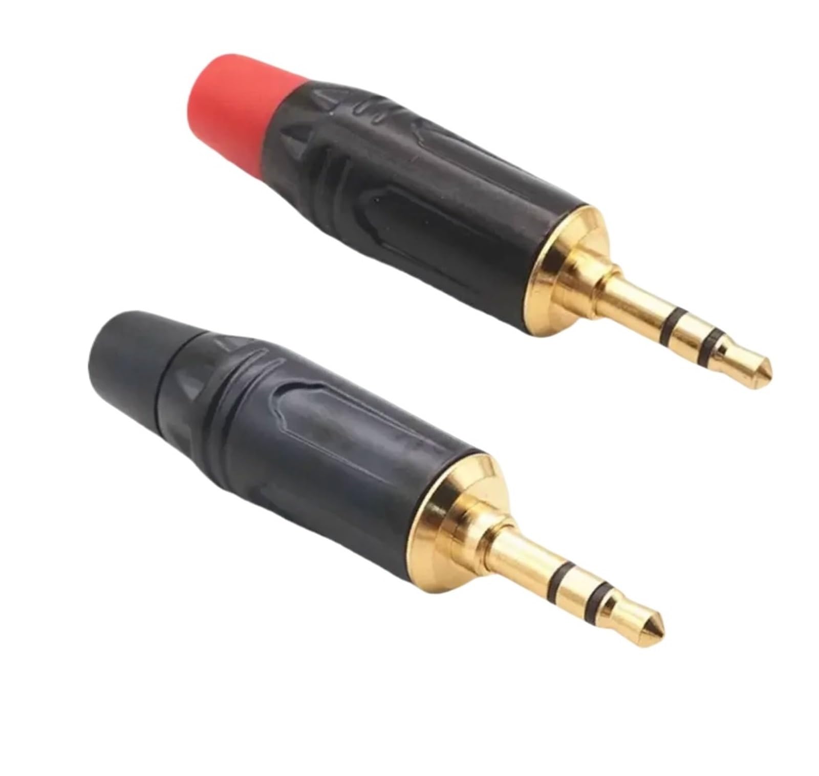 Adaptador de conector de auriculares macho de 3,5mm, 3 polos, enchufe estéreo for teléfono móvil y portátil(2pcs)