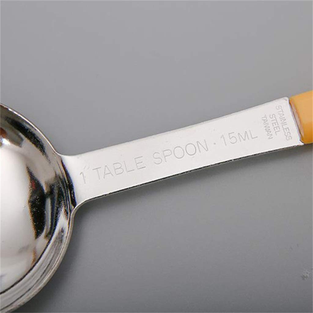 Cuillère À Mesurer, Acier Inoxydable Ensemble De Quatre Pièces Gel De Silice Antidérapant Manipuler Cuisson Petits Outils (Color : B)