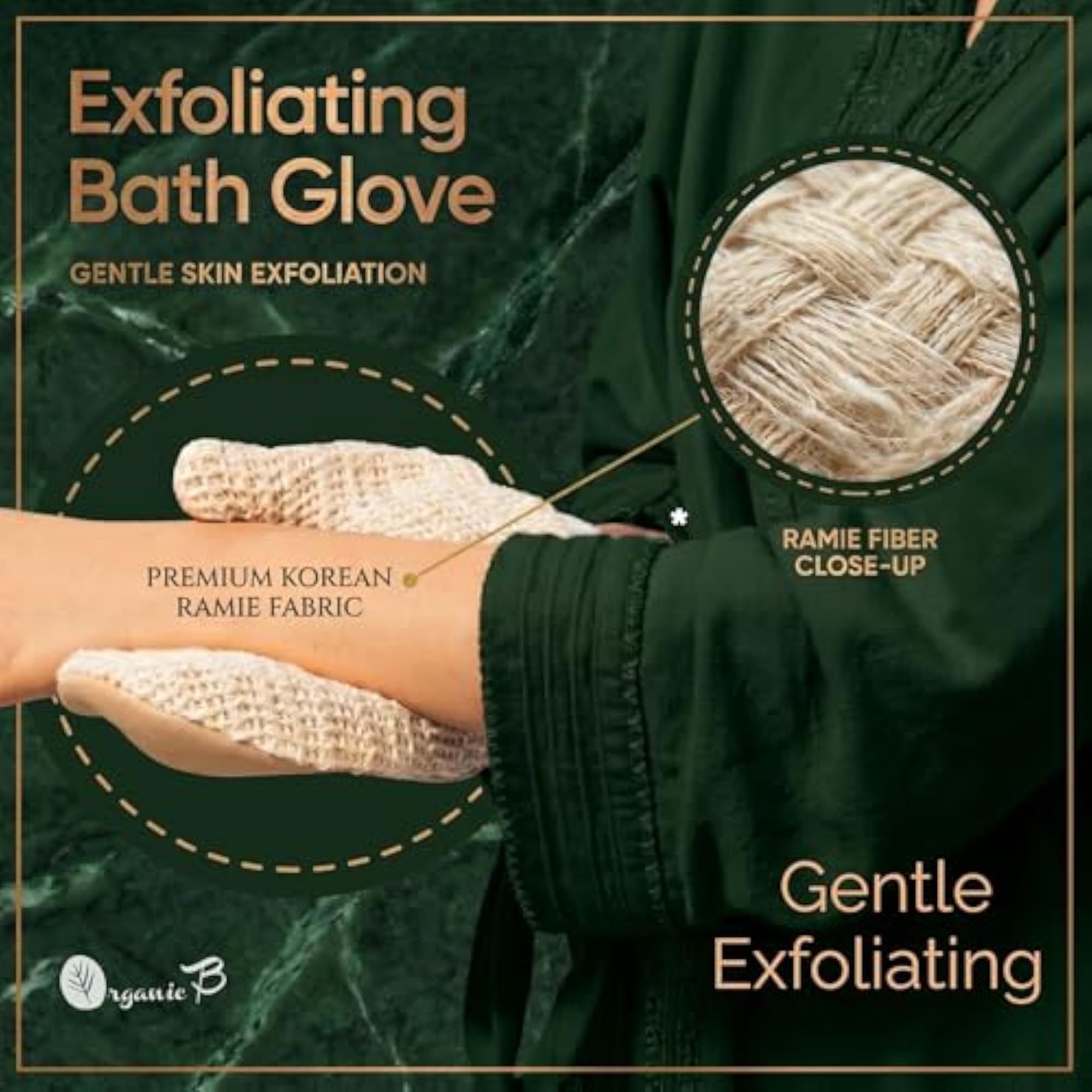 Natural Exfoliating Bath Glove, Ramie Fabric