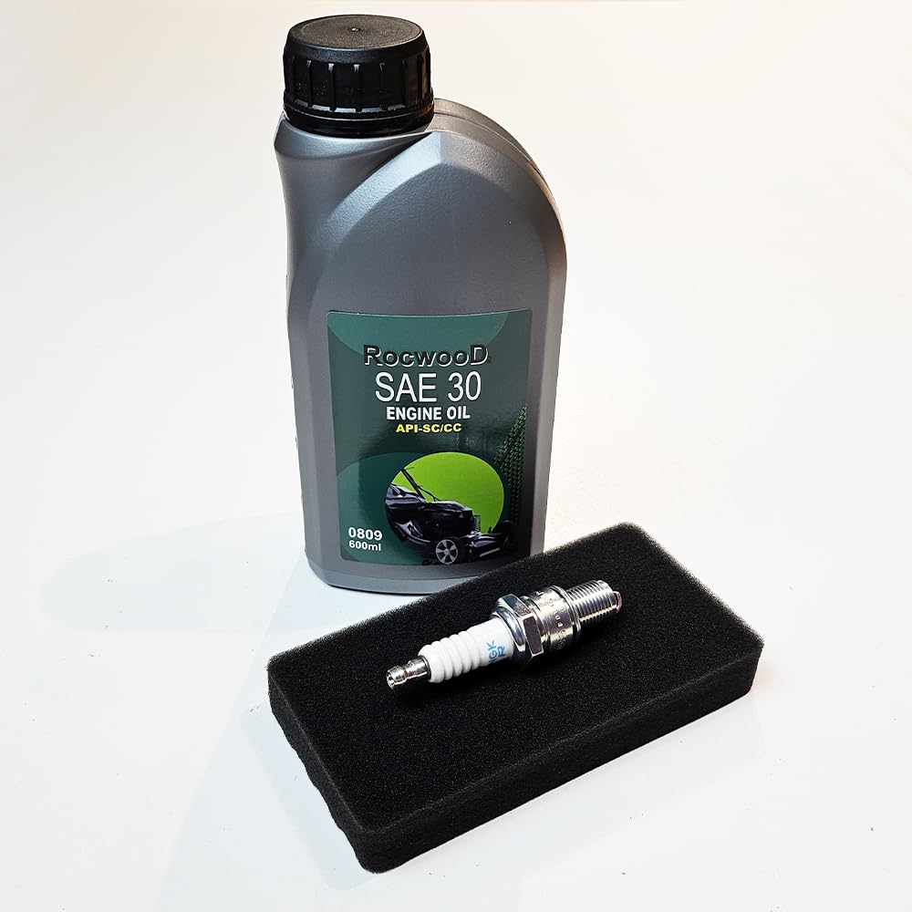 Service Kit for Cobra Lawnmowers: M40SPC, M46SPC, M46C, RM40SPC, RM40SPCE, RM46C, RM46SPC, RM46SPCE - DG450 OHV engine - Air filter, spark plug and oil.