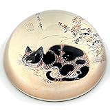 Parastone Black and Tabby Cat Korean Drawing Glass Dome Paper Weight Paperweight PBYE1