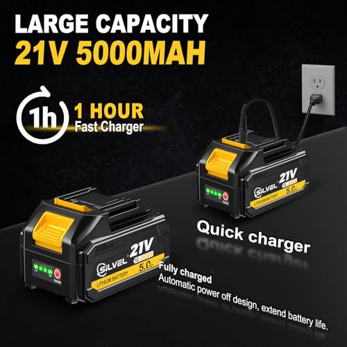 image for Silvel 21v Cordless Nail Gun, 2-in-1 Electric Brad Nailer Stapler Gun 