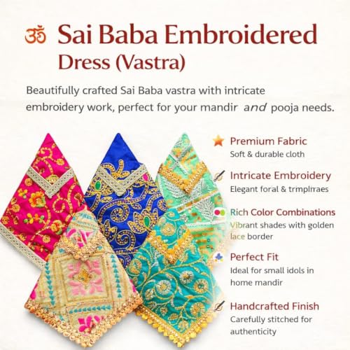 Image of S A Gifts Beautifully Handcrafted Sai Baba Vastra /Poshak (4.5)