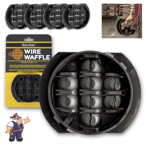 Image of Wire Waffle Connnector for 2.5 inch KO's - 4 pack, NM Cable Connector, 16 Cables in 1 Knockout, UL Listed & NEC Compliant (KO25W.P4)