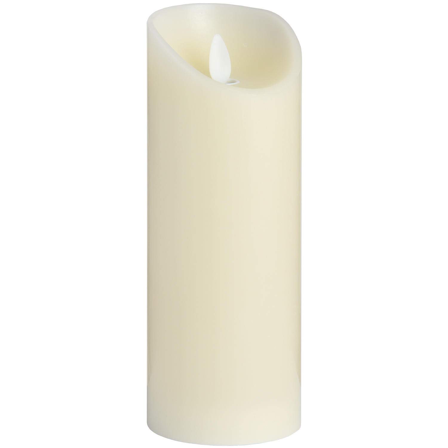 Hill 1975 Luxe Collection 3 x 8 Cream Flickering Flame LED Wax Candle, Mixed, 7.5 x 7.5 x 20 cm