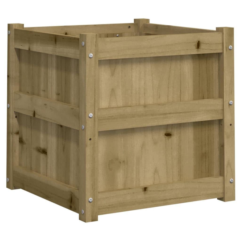 Fioriera in legno di pino impregnato in autoclave, 50 x 50 x 50 cm, 2 pezzi, resistente alle intemperie e al gelo, per giardino, balcone, terrazza, con drenaggio e serbatoio d'acqua per fiori