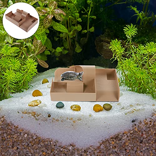 POPETPOP Aquário Tanque da Tartaruga Tanque Reptile Habitat Com Plataforma E Área da Piscina Área de
