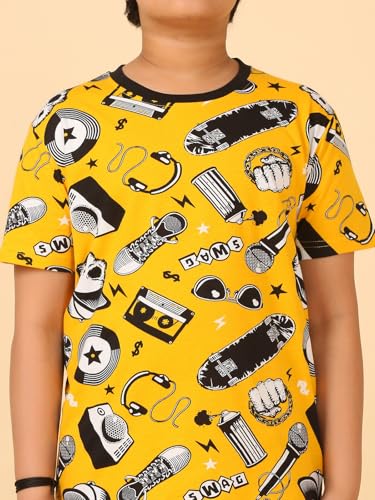 Image of Boys Halfsleeves Cotton Solid /Printed T-Shirt & Shorts Summer Co-ord Set /Clothing Set /Casual wear