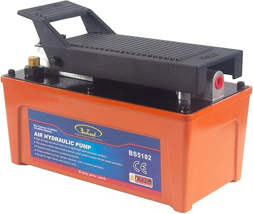 BESTOOL Bomba hidráulica de aire accionada por pie de depósito de 10,000 PSI, 12 gal para elevador de maquinaria pesada y reparación de automóviles