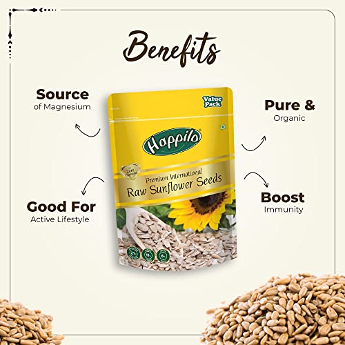 Image of Happilo Premium Natural Authentic Sunflower seeds No shell 1000g Value Pack, Healthy Protein Snack for Diet Food