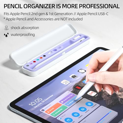 Image of AZF Hard PC&Silicone Magnetic case for Apple Pencil case(Apple Pencil Pro /2nd Gen /1st / (USB-C) / Pro and Samsung Galaxy S-Pen Series Pencil Protection Carrying Case. (Lavender Purple)