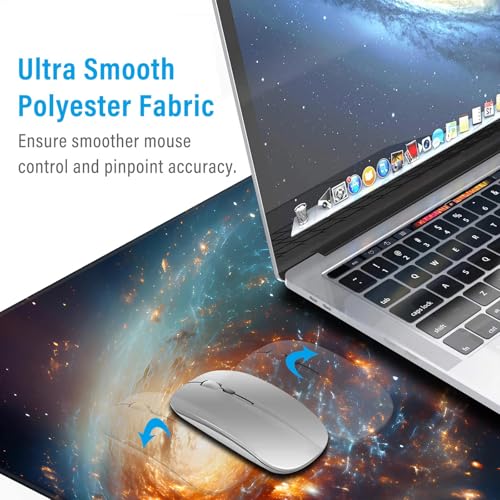 Image of Keyboard Mouse Pad 900x400mm Extended XL Large Professional Gaming Mouse Mat with 3mm-Thick Rubber Base, Lava