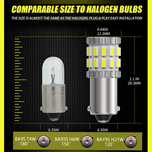 Lámpara LED BA9S Blanco Xenón 6000K Pack x2 para Auto miniatura 6