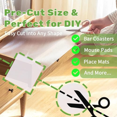 Image of Refrigerator Mat Roll 45x300cm, Multipurpose Shelf Liner, Waterproof Non Slip Drawer Liner, Kitchen Cupboard Shelf Mat, Fridge Rack Liner, Transparent Cabinet Protector Sheet Roll