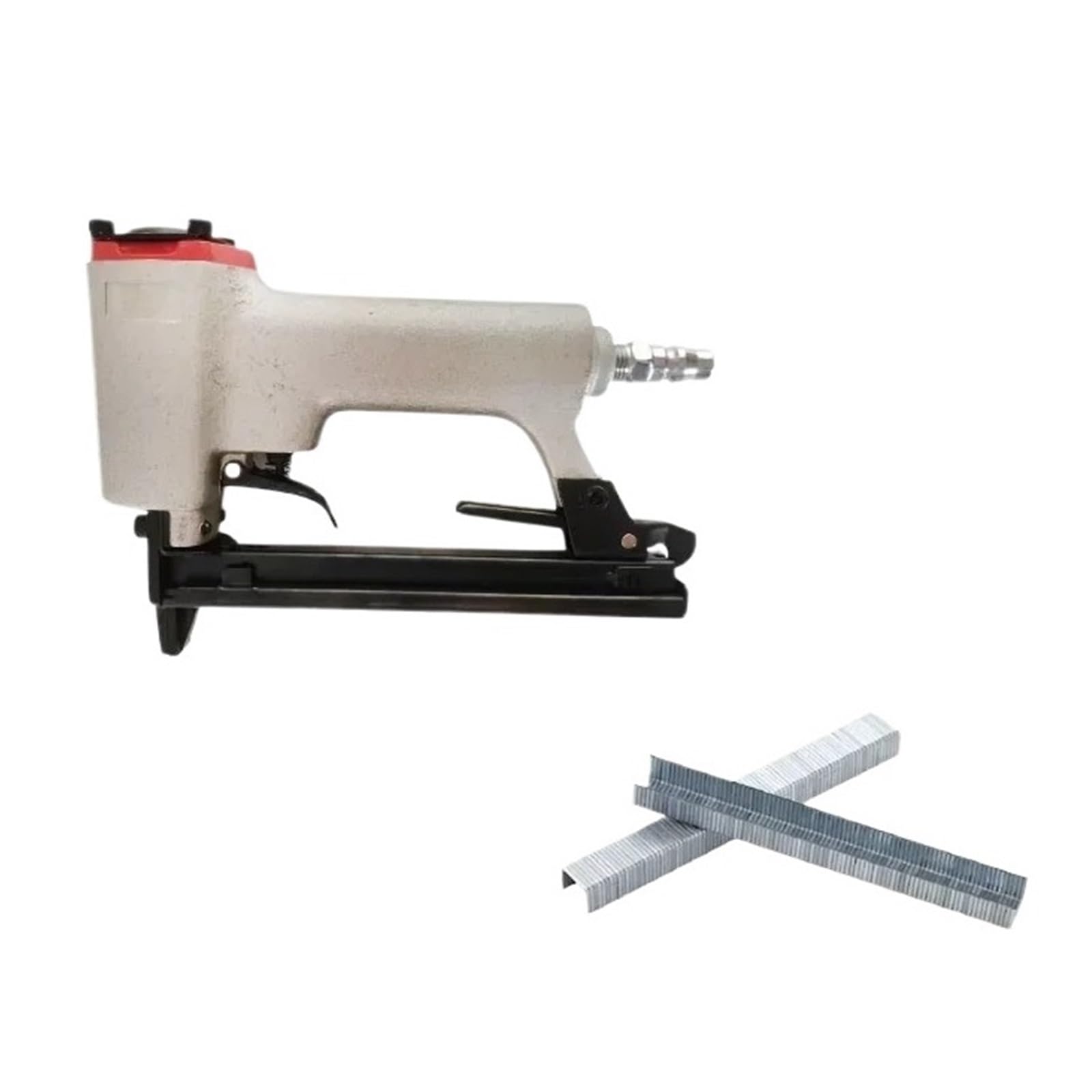 Pistola sparapunti pneumatica senza olio 1010F Chiodatrice a filo zincato Telaio Chiodatrice pneumatica Cucitrice pneumatica for uso for la lavorazione del legno