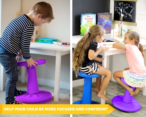 Image of Studico ActiveChairs - Kids Wobble Stool - Flexible Classroom Seating, Improves Focus, 14 inch Purple