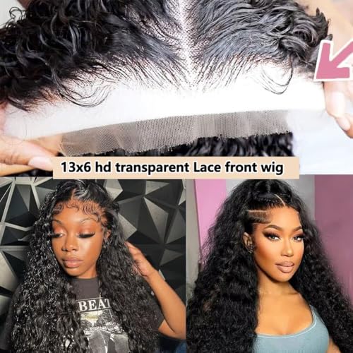 MSGEM 12A 13X6 HD Lace Front Wig Water Wave Human Hair Wigs 28 Inch 13x6 Deep Wave Lace Front Wigs Wet and Wavy Human Hair Wigs Pre plucked Deep Wave Lace Front Wigs - Image 3