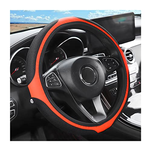 Loyaforba Car Steering Wheel Cover, Universal 14.5-15 Inch, Soft Anti-Slip Neoprene Protector For Steering Wheel, Breathable Odorless And Elastic Stretch, Car Accessory For Suv, Van, Truck (Orange) #TOP18