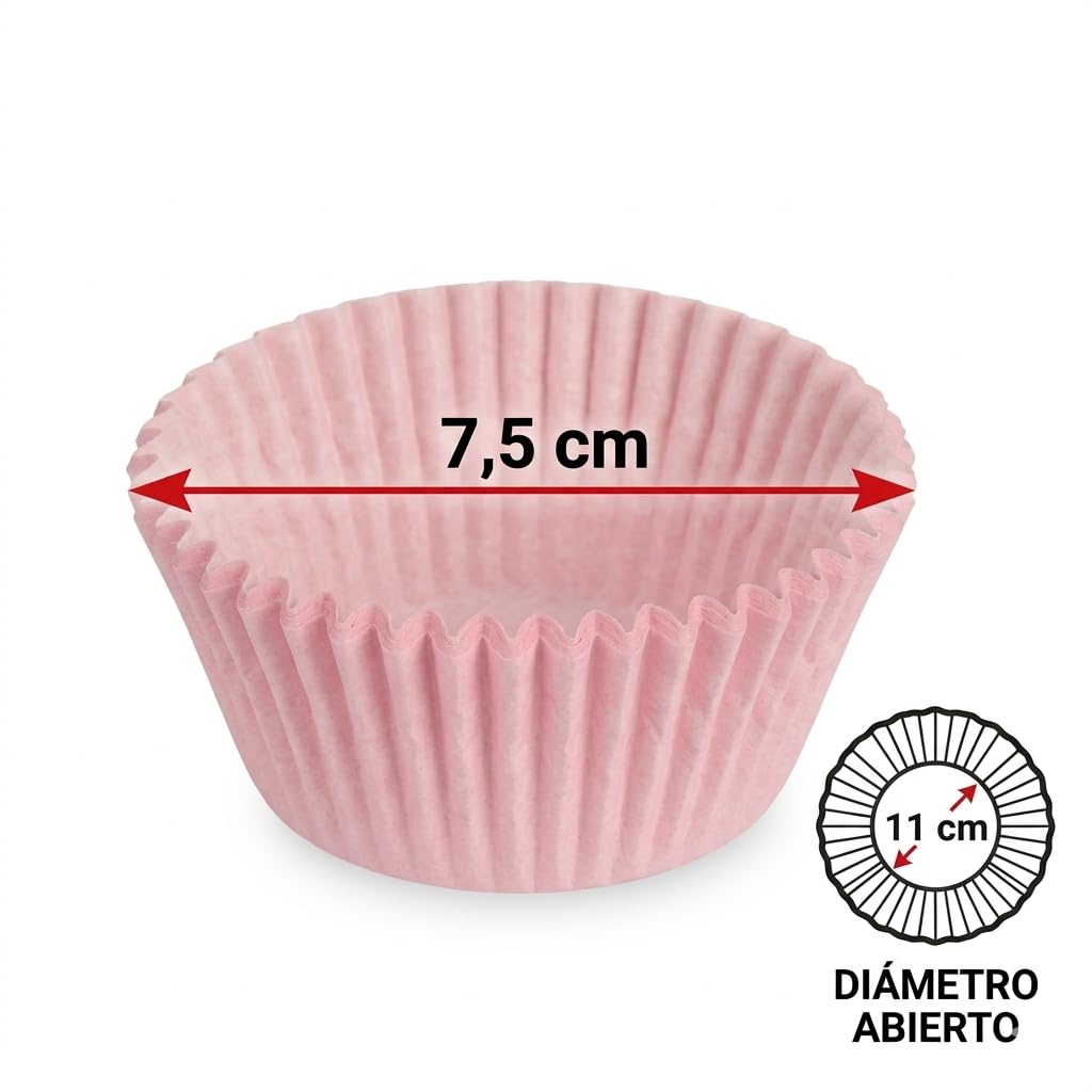 Pack 200 Moldes de Papel para Magdalenas y Cupcakes de Calidad Alimentaria 7,5 cm Moldes de Repostería Extra Resistentes al Horno y Antigrasa Ideales para Muffins y Mesas Dulces (Verde Pastel) — view 2