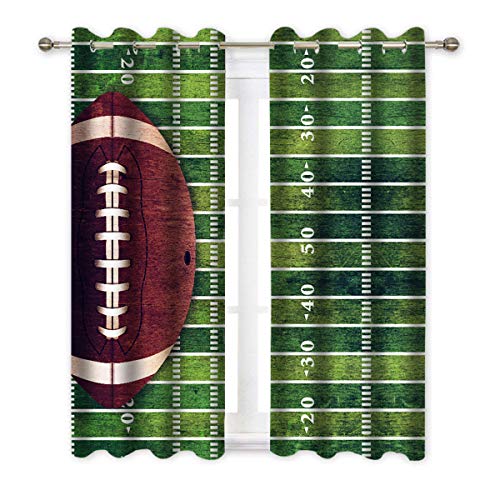 American Football Theme Window Curtain Panels Blackout Curtain Panels Thermal Insulated & Light Blocking 42W X 84L Inch (Set Of 2 Panels) #TOP3