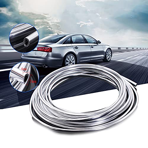 BESTEU Bande de Garniture de Moulage en Chrome 6M Bord de Porte de Voiture Bande de Protection Contre Les Rayures Cover