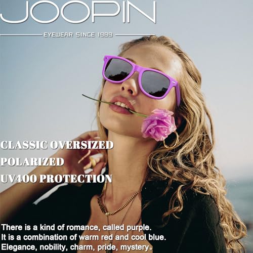 Image of Joopin Square Sunglasses Polarized UV400 Designer Sun Glasses Men Women | Oversized, Plastic Frame, Retro, Vintage, Unisex, Trendy Shades for Driving, Party, Fishing, Business, Costume