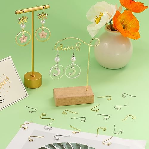 SUNNYCLUE 1 Box 160Pcs Stainless Steel Earring Hooks Real 18K Gold Plated Fish Hook Earring Wires Hypoallergenic Ear Wires French Hooks Earring Components Findings for jewellery Making Replacement Kit - Image 4