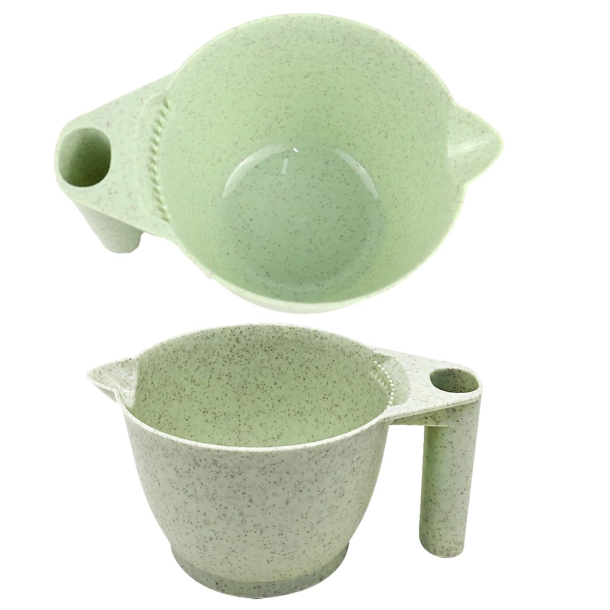 PLAFOPE Ergonomic Handle Green Hair Dye Mixing Bowl Sturdy Tint Bowl for Hair Salon