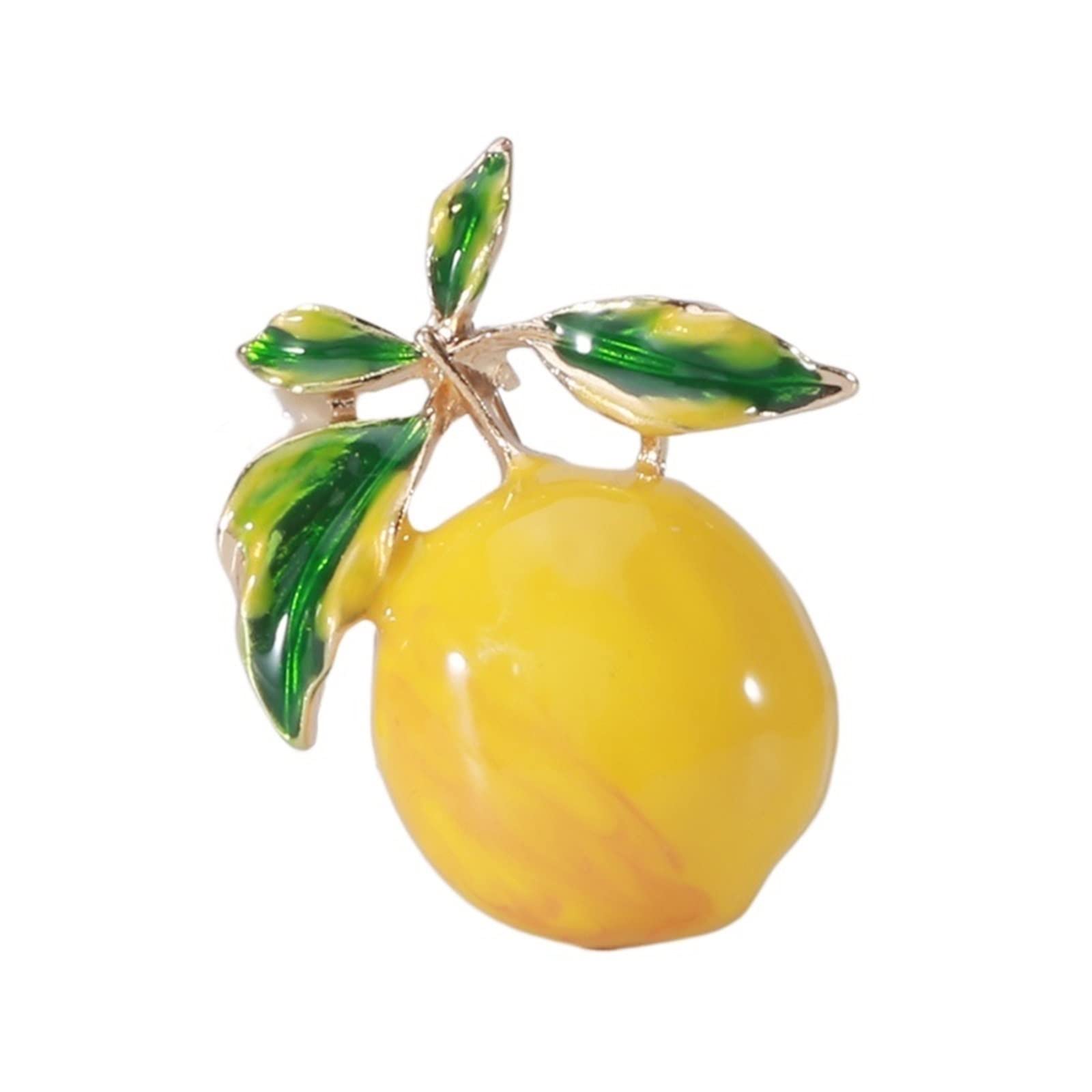 YBRAVO Lapel Pins, Fresh lemon brooch creative fruit series corsage simple wild summer cardigan pin jewelry