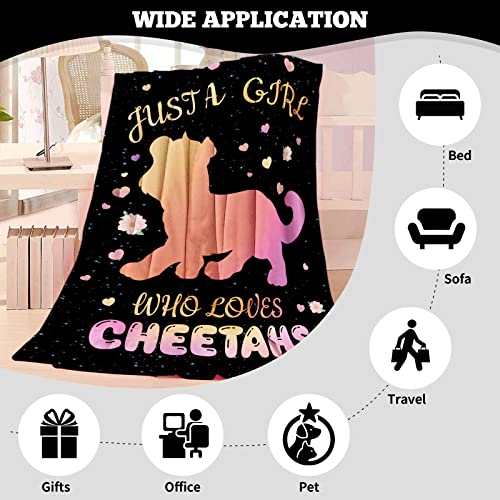 TUTUXMA Just A Girl Who Loves Cheetahs Blanket Kid Cheetah Throw Blanket GiftCheetah Lovers Super Soft Cozy Lightweight Flannel Fleece Cheetah Blanket ThrowSofa Couch,100x130cm Black Cheetah TBC-0021 - Image 3