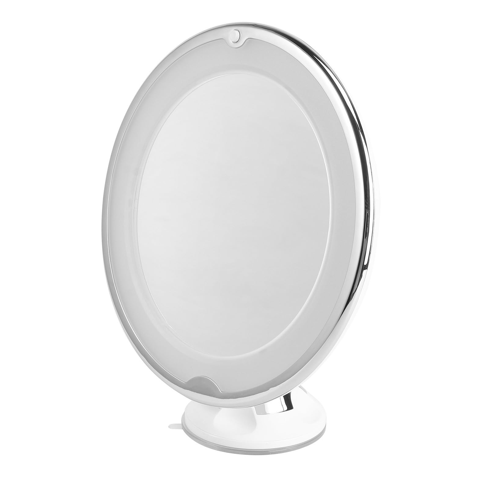 ibasenice Espejo de Maquillaje Redondo con Aumento 7X y Ventosa, Espejo de Tocador con Luz LED Blanco de Vidrio para Baño y Maquillaje
