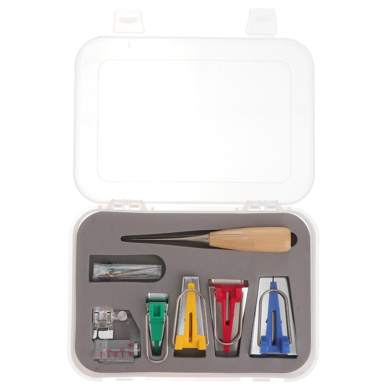 YARNOW Bias Tape Maker Set with Tape Binder Foot and Awl Pin for Quilting Sewing Includes 4 Sizes Fabric Binder Tools for DIY Craft Projects