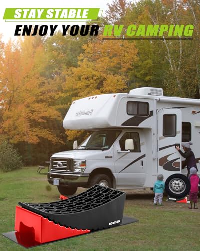 Boyisen BOY-CAMP1 Camper Levelers 2 Pack - Rv Leveling Blocks Ramp Kit Support Dual Axles Tandem Wheel Up To 35,000Lbs Rv Levelers thumb #7