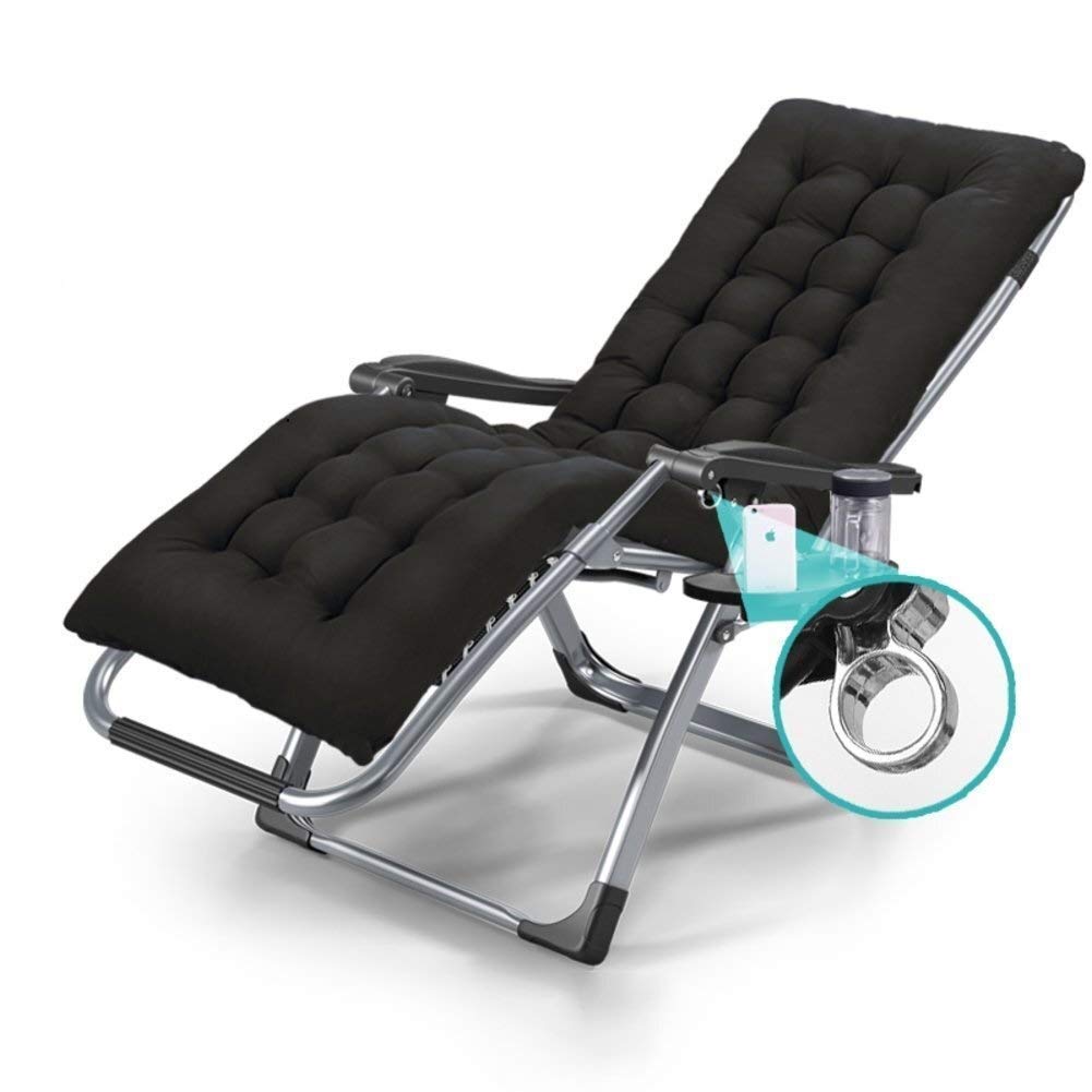 Chaise longue de jardin noire pour vos moments de détente et siestes au soleil