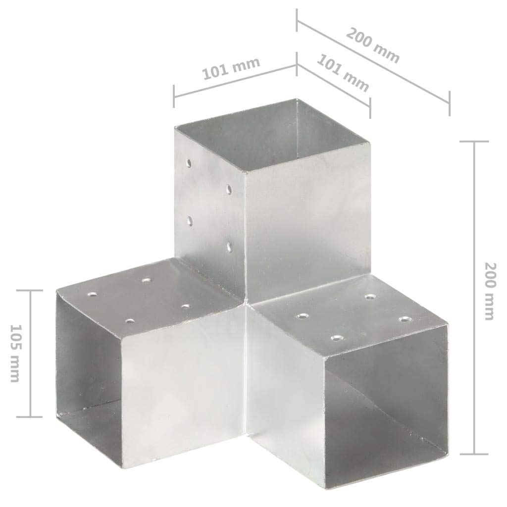 Tidyard 4 Stk. Pfostenverbinder Y-Form Pfostenecke Verzinktes Metall 101 x 101 mm