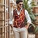Nxidvxne Suit Vest for Men Vintage Flower Waistcoat Vest 3D Print Dry Lava Pattern Sleeveless Blazers Simple Fashion Suitable Matching for Jeans Casual Pants Red
