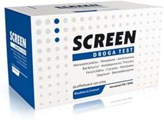 DROGA TEST 10 SOSTANZE SU URINA: Cocaina, Amfetamine, Meth-Amfetamine, Marijuana, Oppiacei, Metadone, Barbiturici, Benzodiazepine, Fenciclidina, Antidepressivi triciclici