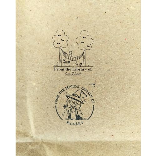Image of Kunya Personalised Book Stamp with Your Name(3.5 cm Dia), customised for Stamping Books for Readers, Great Gift for booklovers, Kids, Teachers (Lazy Reader)