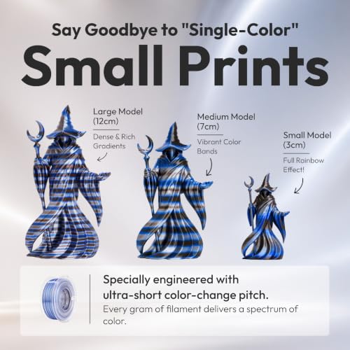 Image of AMOLEN Silk PLA 3D Printer Filament, Shiny Multicolor Rainbow PLA 1.75mm for Creative & Decorative, Fast Color Change Printing Filament for Beginner 1kg (2.2lbs), Gray Blue Brown